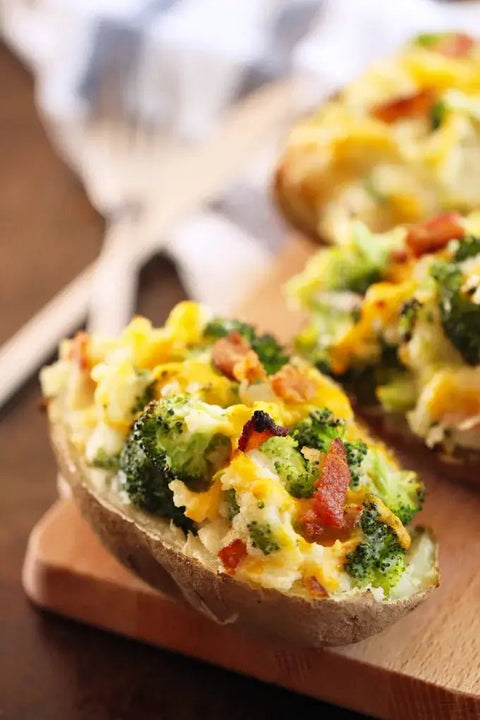 Baked Potato with Chicken, Broccoli, and Cheddar - Pink Dot