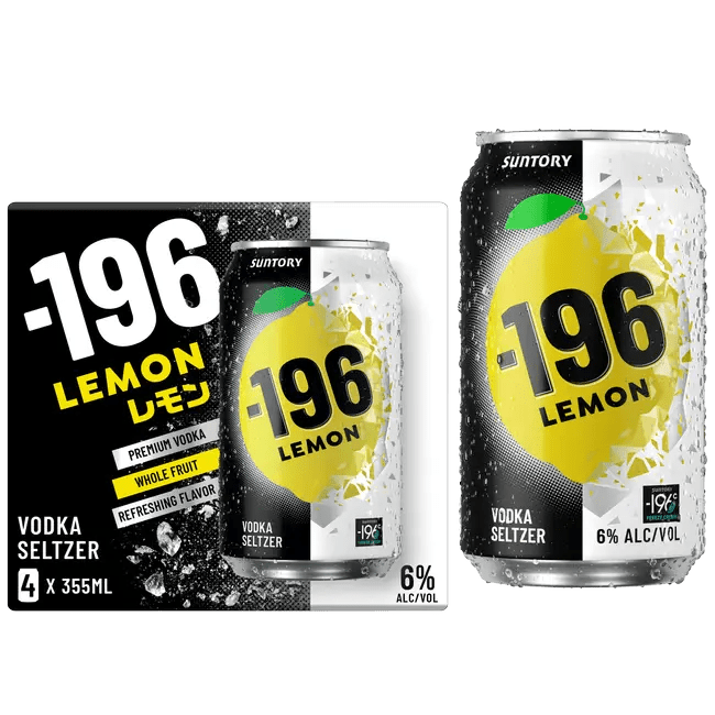 196 Lemon Hard Seltzer 4pk 12 oz cans Pink Dot