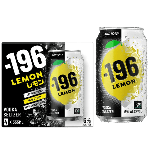 -196 Lemon Hard Seltzer - 4pk - 12 oz cans - Pink Dot