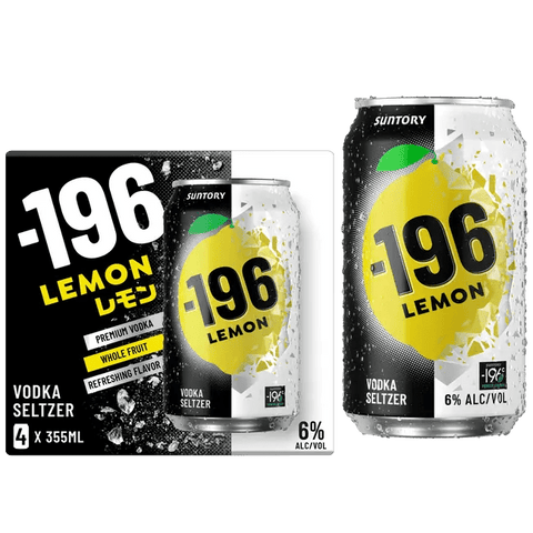  -196 Lemon Hard Seltzer - 4pk - 12 oz cans - Pink Dot