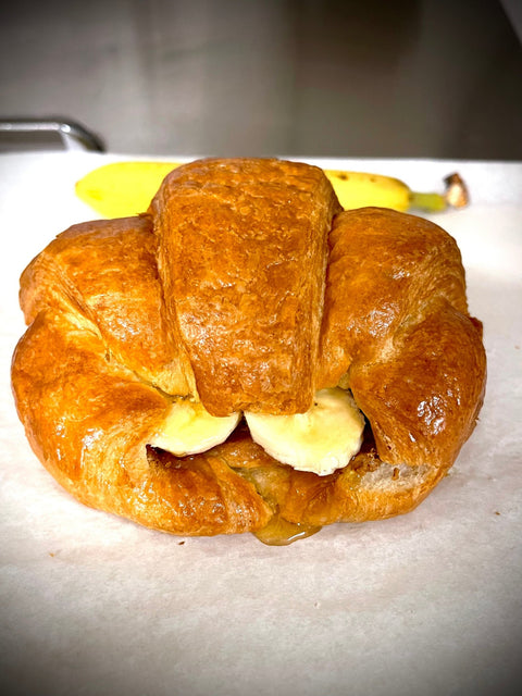 Almond Butter Croissant w/ Honey & Banana - Pink Dot