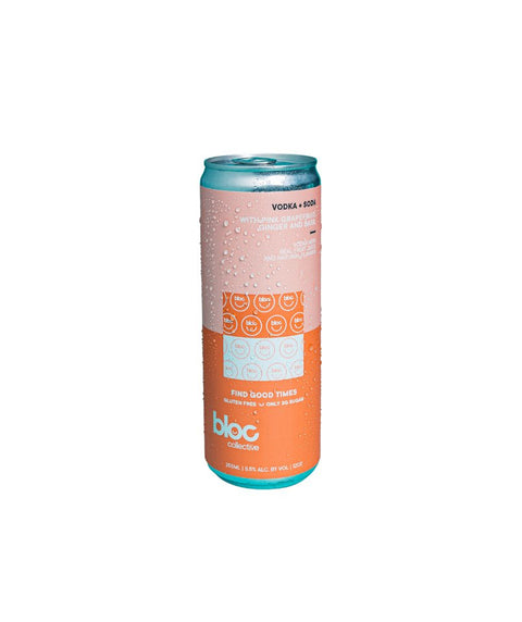 Bloc Collective Vodka + Soda with Pink Grapefruit, Ginger + Basil - Pink Dot