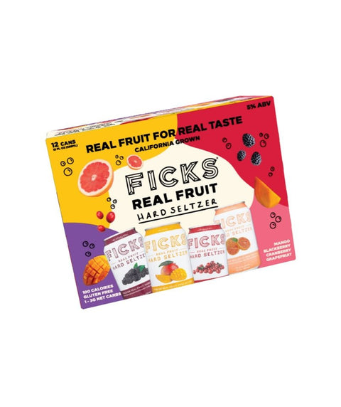 Ficks Real Fruit Hard Seltzer Variety 12pk - Pink Dot
