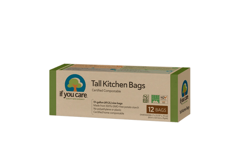 IF YOU CARE Compostable Tall Kitchen Bags - Pink Dot