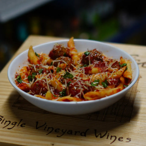 Meatball Marinara Pasta w/ Garlic Bread