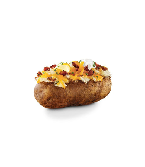  Baked Potato with Sour Cream, Bacon, and Green Onions - Pink Dot