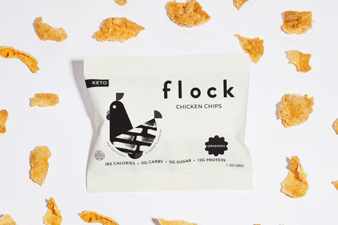 Flock Chicken Skin Crisps Original 2.5oz Bag - Pink Dot