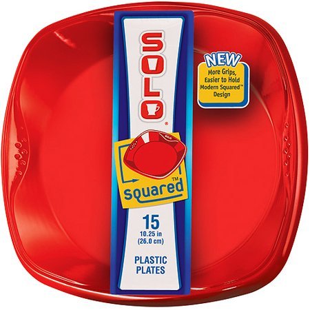 Solo Heavy Duty Plastic Plates - Pink Dot